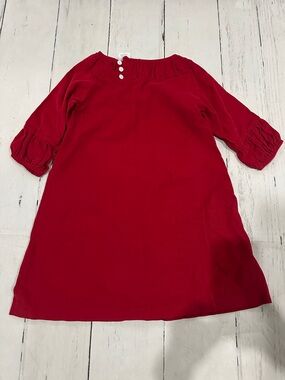 bella bliss Red Long-Sleeve Smocked Neck Dress size 10 corduroy